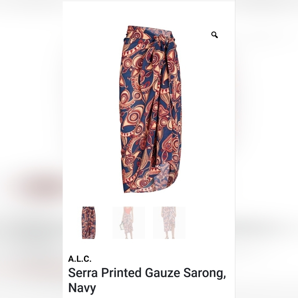 A.L.C Serra Serong Printed Cotton & Silk Blend Cover Up NWT - Picture 9 of 9